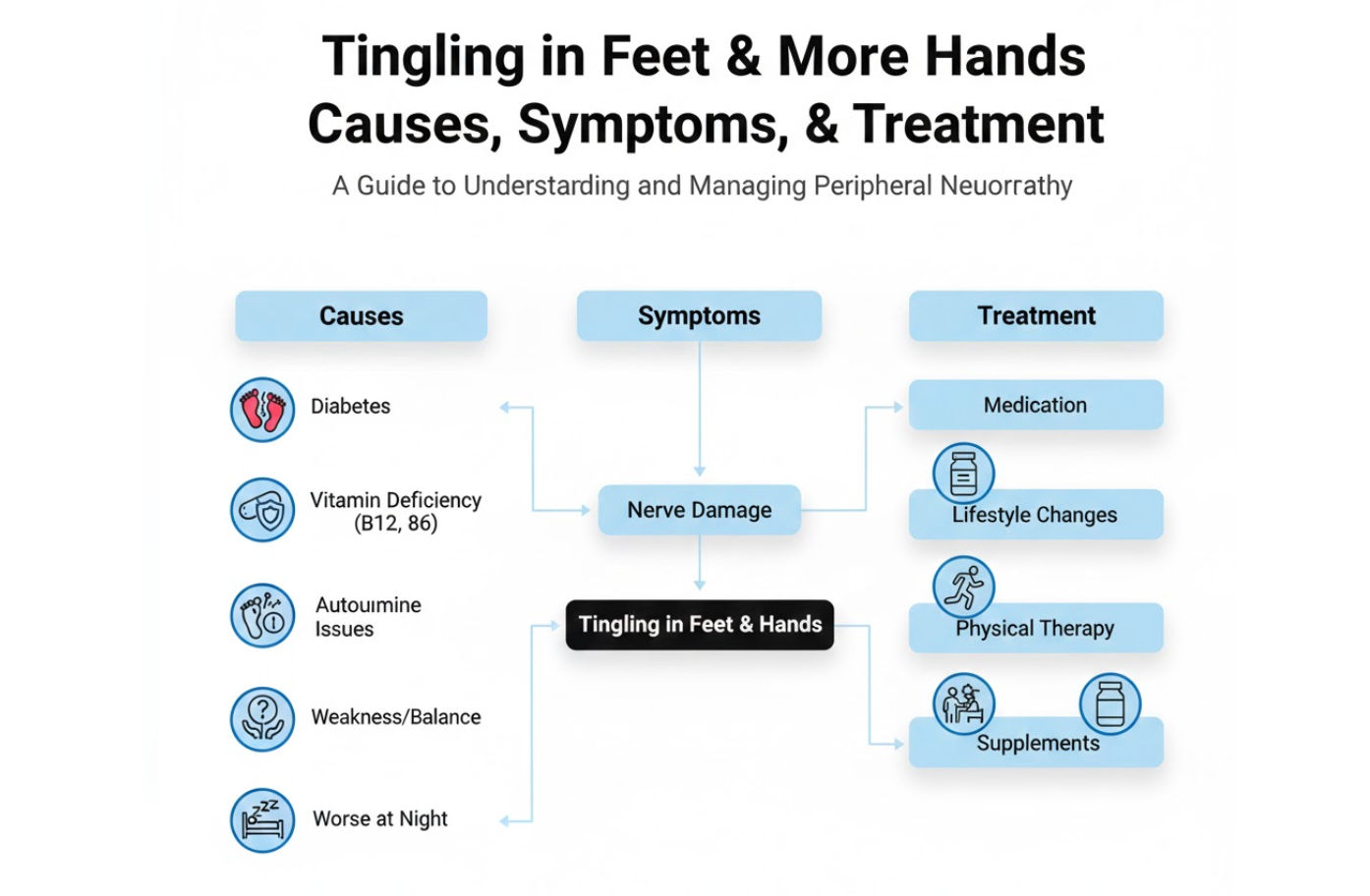 Tingling in Feet & More Hands Causes, symptoms, & treatment